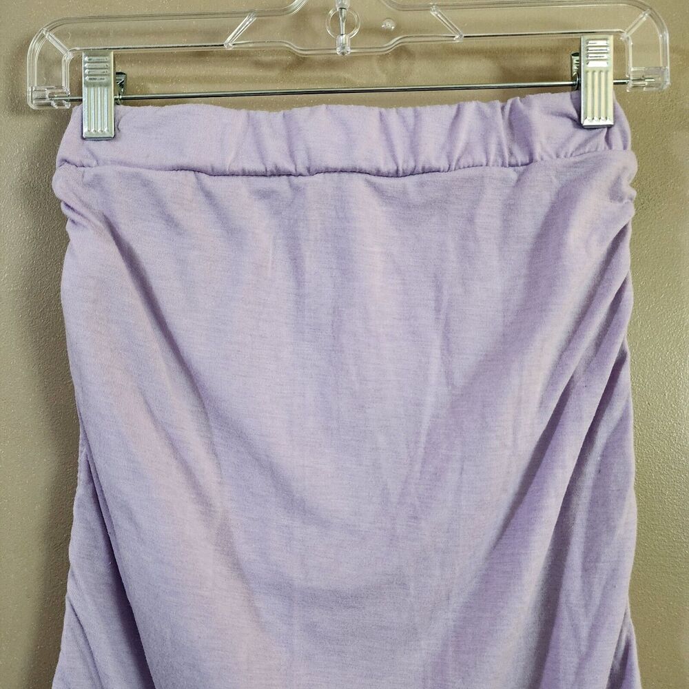 Set of 2 Romwe Womens Strapless Tube Tops Size M S Purple Gray Ruched Sides - Picture 4 of 14